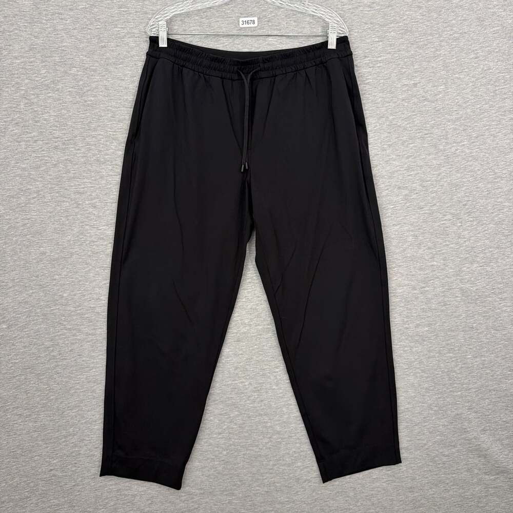 Lululemon Women's Large Black Nylon Tapered Leg Mid-Rise Pant 7/8 Luxtreme